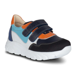 TW-338 (цв.13-синий/мультиколор) Полуботинки (Два ремня на велкро)